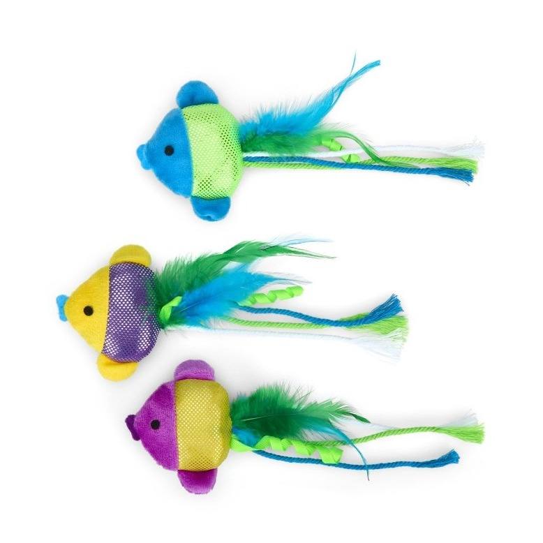 Petface Catkins Shiny Fish Plush Cat Toy - Single Size 3