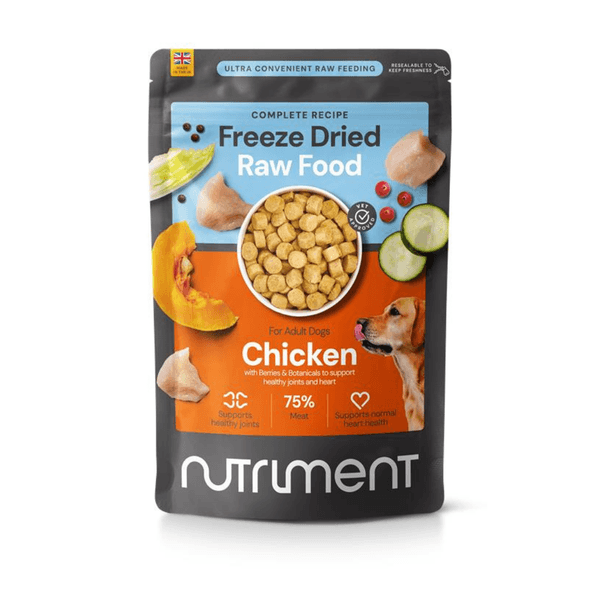 Nutriment Freeze Dried Chicken Raw Adult Dry Dog Food - Green/Black 225G