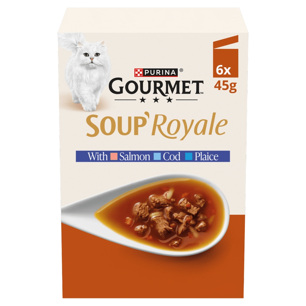 Gourmet Soup Royale Cod And Plaice Wet Cat Food - X 45G Salmon Size 6