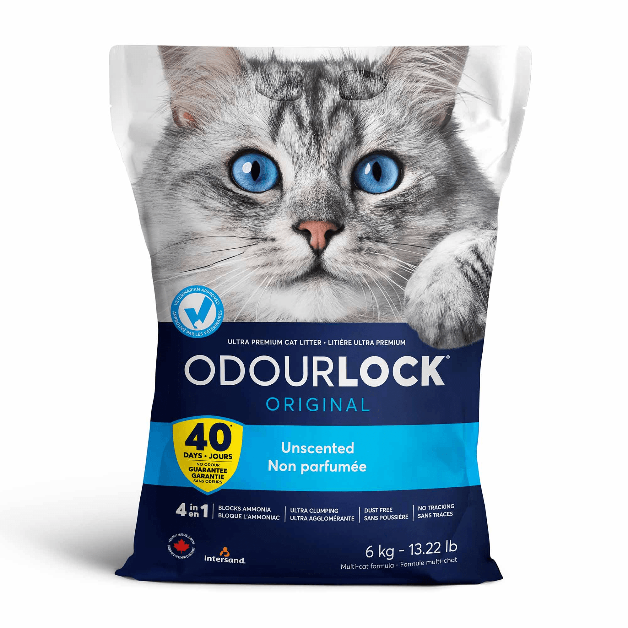 Intersand Odourlock Unscented Clumping Cat Litter - 6Kg